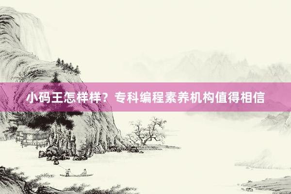 小码王怎样样？专科编程素养机构值得相信