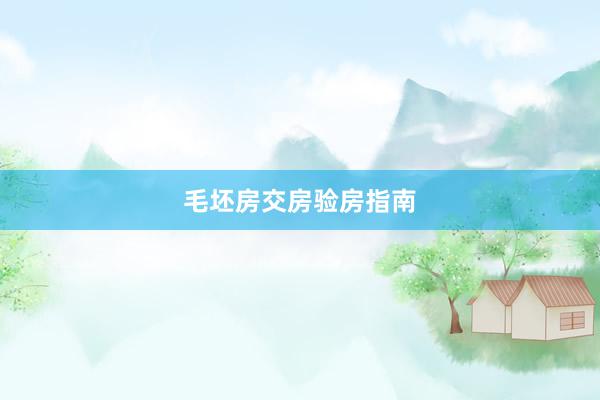 毛坯房交房验房指南